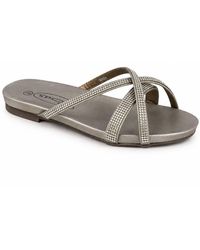 Spot on - Diamante Cross Strap Comfort Slide Sandals - Lyst
