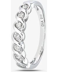 T.H.Baker - 9Ct 0.10Ct Diamond Swirl Half Eternity Ring - Lyst