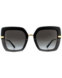 Dolce & Gabbana - Square Top Black On Transparent Black Grey Gradient Sunglasses - Lyst
