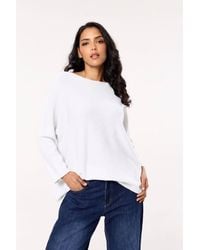 Liquorish - Off-Shoulder Relaxed Knit Jumper - Lyst