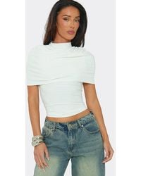 EGO - Short Sleeve High Neck Top - Lyst