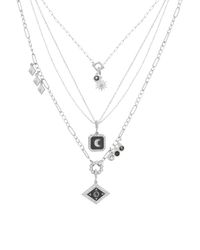 Bibi Bijoux - Silver 'solar' Multi Layered Charm Necklace - Lyst