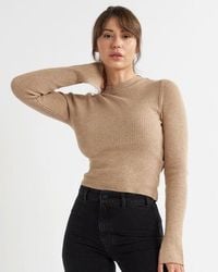 Alse Studio - Fitted Super Soft Crew Neck Ribbed Jumper - Lyst