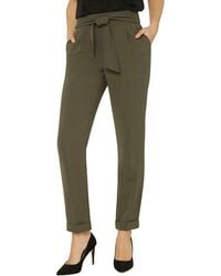 Lyst - River Island Black Floral Print Tie Waist Tapered Trousers in ... Dorothy Perkins - Tall Khaki Tie Waist Tapered Leg Trousers - Lyst