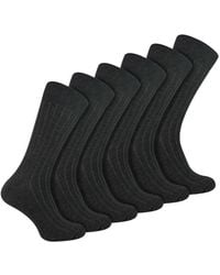 Sock Snob - 6 Pairs Plain Coloured Cotton Rich Ribbed Dress Socks - Lyst
