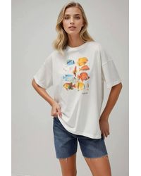 Hiccup - 100 Cotton Oversized Printed Crew Neck Cotton T-Shirt - Lyst
