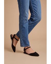 Dorothy Perkins - Wide Fit Poppy Pointed Ankle Strap Ballet Pumps - Lyst