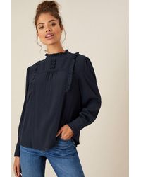 Monsoon - Ruffle And Lace Trim Top - Lyst