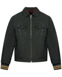 DIESEL - L-light Black Leather Jacket - Lyst