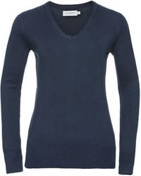 Russell - Collection V-Neck Knitted Pullover Sweatshirt - Lyst