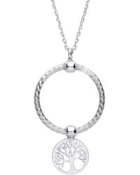 Jewelco London - Snake Circle Cutout Tree Of Life Disc Pendant Necklace 16" - Lyst