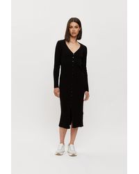 Dorothy Perkins - Black Knitted Button Cardigan Coord - Lyst