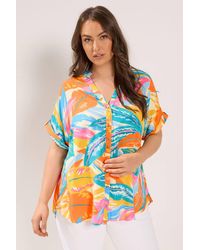 Yours - Tropical Tab Detail Shirt - Lyst