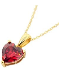 Harfi - Love Heart Garnet January Birthstone Necklace - Lyst