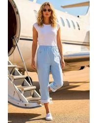 Roman - Contrast Detail Cropped Stretch Trousers - Lyst