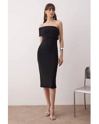 WOVCOR - Embellished Shoulder Knit Midi Dress - Lyst