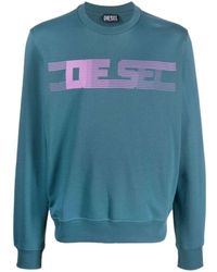DIESEL - Striped Logo Sweatshirt - Lyst