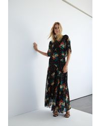Warehouse - Petite Floral Chiffon Maxi Dress - Lyst