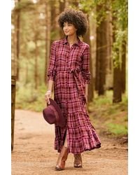 Joe Browns - Willow Check Button Through Maxi Dress - Lyst