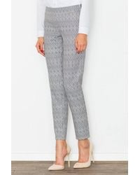 Love Lace - Elegant High Waisted Side Zip Printed Trousers - Lyst