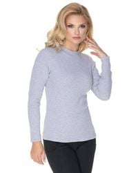 Love Lace - Fitted Long Sleeve Ribbed Cotton Blouse - Lyst