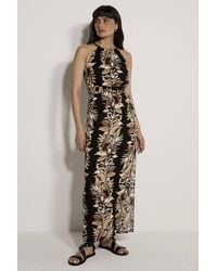 Apricot - Tropical Leaf Halter Neck Maxi Dress - Lyst
