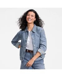 Lands' End - Petite Linen Blend Jeans Jacket - Lyst