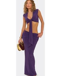EGO - Ruched Low Rise Maxi Skirt - Lyst