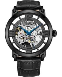 Stuhrling - Winchester Automatic 42 Mm Skeleton Watch With Leather Band - Lyst