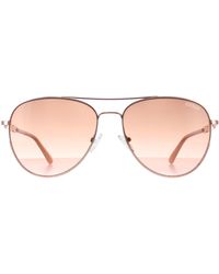 Guess - Aviator Shiny Rose Gold Brown Gradient Gf6143 - Lyst