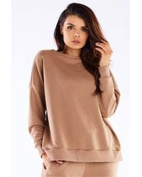 Love Lace - Cotton Relaxed Boat Neck Long Sleeve Sweatshirt - Lyst