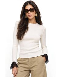 MixRay - Slim Fit Ribbed Knit Sweater With Crew Neck - Lyst