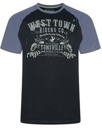 KAM Jeanswear - Raglan West Town Print Tee For - Lyst