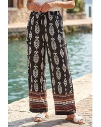 Roman - Aztec Border Print Wide Leg Trousers - Lyst