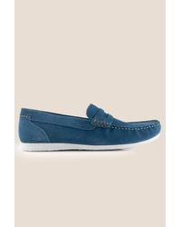 Silver Street London - Stanhope Suede Leather Casual Penny Loafers - Lyst