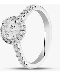 T.H.Baker - Platinum 1.30Ct Brilliant Cut Diamond Shoulder Set Halo Ring M07280R Pt950/24-01-645 - Lyst