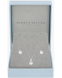Simply Silver - Sterling Plated Solitaire Set - Lyst