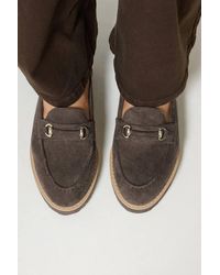Long Tall Sally - Faux Suede Metal Trim Loafers - Lyst