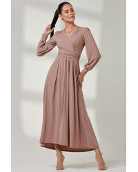 Jolie Moi - Long Sleeve Super Soft Jersey Maxi Dress - Lyst