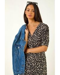D.u.s.k - Abstract Print Front Ruched Dress - Lyst