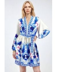 Msn-Collection - Floral A-Line Mini Dress - Lyst