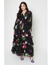 Coast - Plus Size Ruched Sleeve Tiered Maxi Dress - Lyst
