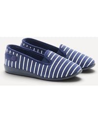 DAMART - Ballerina Stripe Slip-On Textile Upper Round Toe Flat Shoe - Lyst