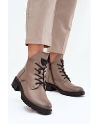Love Lace - Everyday Block Heel Warm Lined Lace Up Boots - Lyst