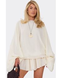 EGO - Long Sleeve Chiffon Mini Dress - Lyst