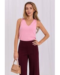 Love Lace - Everyday Ribbed V-Neck Sleeveless Lightweight Vest - Lyst