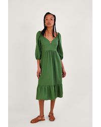 Monsoon - 'melanie' Tea Dress In Linen Blend - Lyst