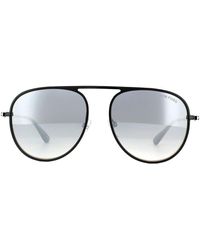 Tom Ford - Aviator Shiny Black Smoke Mirror Sunglasses - Lyst