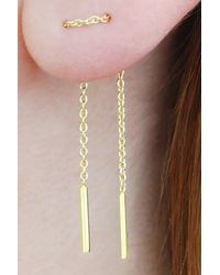 Otis Jaxon London - Sterling Short Drop Chain Threader Earrings - Lyst