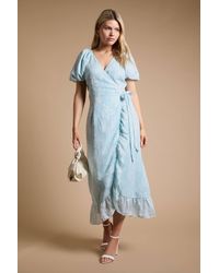 Dorothy Perkins - Dp Luxe Ruffle Wrap Midi Dress - Lyst